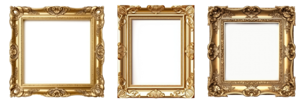 golden frame . AI Generated png