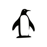 pingüino logo silueta plano estilo vector