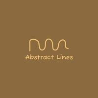 Wavy abstract line logo in brown color. vector