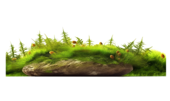 green grass growing in a meadow with moss . AI Generated png