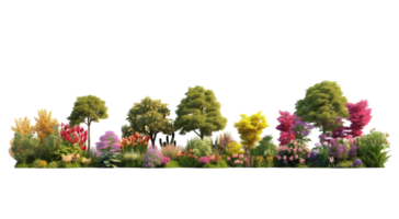 Beautiful garden plants, flower and trees . AI Generated png