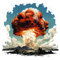 Atomic bomb explosion, mushroom cloud . AI Generated png