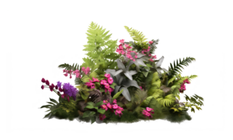 Nature shrubs flowery realistic 3d rendering . AI Generated png