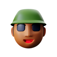 soldado face 3d Renderização ícone ilustração png