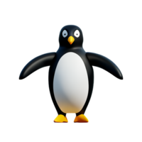 penguin 3d rendering icon illustration png