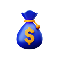 money bag 3d rendering icon illustration png