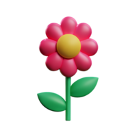 Rosa Blume 3d Rendern Symbol Illustration png