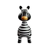 zebra 3d rendering icon illustration png