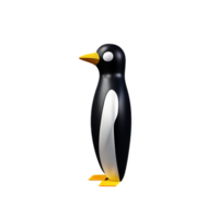 penguin 3d rendering icon illustration png