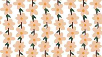 Seamless pattern of branches with peach flowers. Vector illustration of blossom.