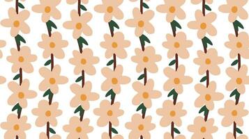 Seamless pattern of branches with peach flowers. Vector illustration of blossom.