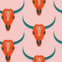Skulls vector seamless pattern