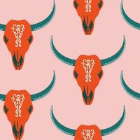 Skulls vector seamless pattern