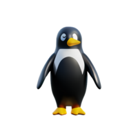 penguin 3d rendering icon illustration png