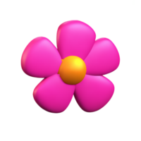 pink flower 3d rendering icon illustration png