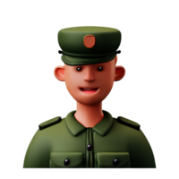 soldado face 3d Renderização ícone ilustração png