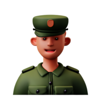 soldat visage 3d le rendu icône illustration png