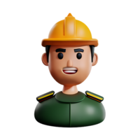 soldier face 3d rendering icon illustration png