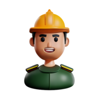 soldier face 3d rendering icon illustration png