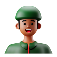 soldado cara 3d representación icono ilustración png