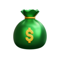 money bag 3d rendering icon illustration png