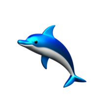 delfin 3d tolkning ikon illustration png