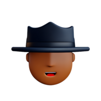 polícia face 3d Renderização ícone ilustração png