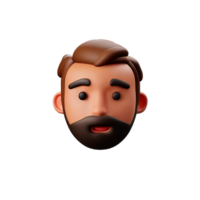 beard  3d rendering icon illustration png