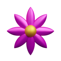 rosa blomma 3d tolkning ikon illustration png