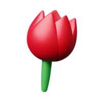 rosa fiore 3d interpretazione icona illustrazione png