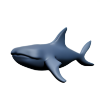 whale 3d rendering icon illustration png