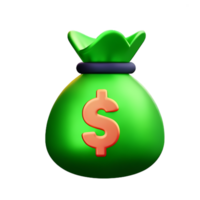 dinero bolso 3d representación icono ilustración png