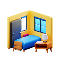 habitación 3d representación icono ilustración png