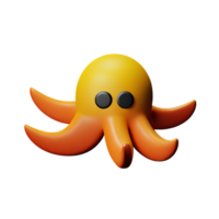 pulpo 3d representación icono ilustración png