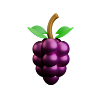 grain de raisin 3d le rendu icône illustration png