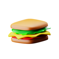 Sandwich 3d interpretazione icona illustrazione png