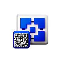 qr código 3d representación icono ilustración png