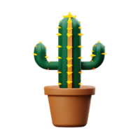 cactus 3d rendering icon illustration png