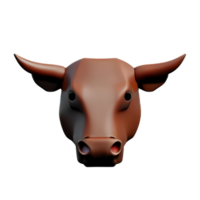 bull 3d rendering icon illustration png