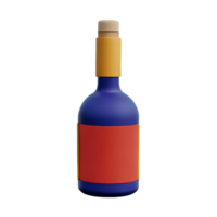 du vin 3d le rendu icône illustration png