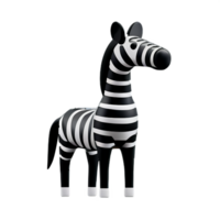 zebra 3d tolkning ikon illustration png