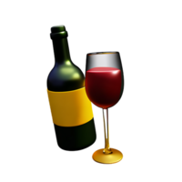 wine 3d rendering icon illustration png