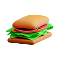 sandwich 3d le rendu icône illustration png