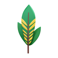 tropical leaves 3d rendering icon illustration png