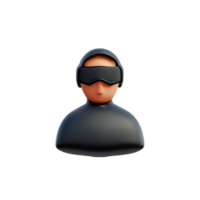 hacker 3d tolkning ikon illustration png