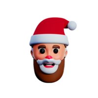 Papa Noel claus cara 3d representación icono ilustración png