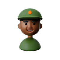 soldier face 3d rendering icon illustration png