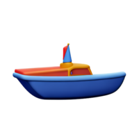 bateau 3d le rendu icône illustration png