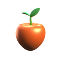 peach 3d rendering icon illustration png