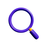 magnifying glass 3d rendering icon illustration png